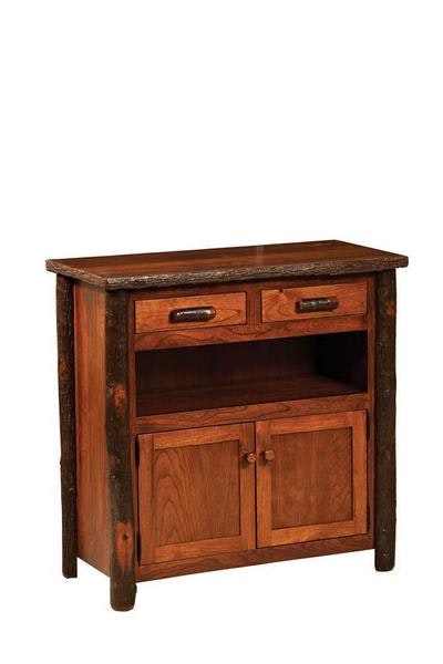 Amish 30 1/2 Wide Handcrafted Rustic Hickory Twig Small Sideboard Cabinet  with Michaels Cherry Stain